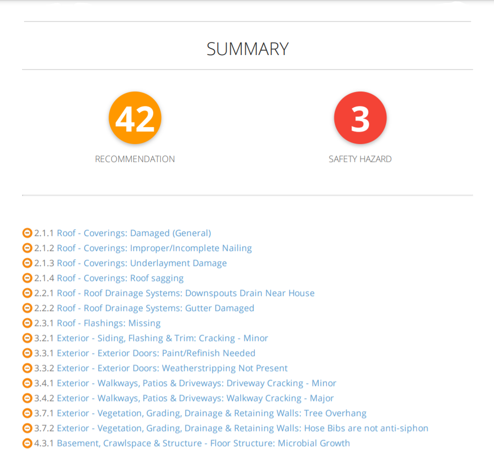 Sample Inspection Summary