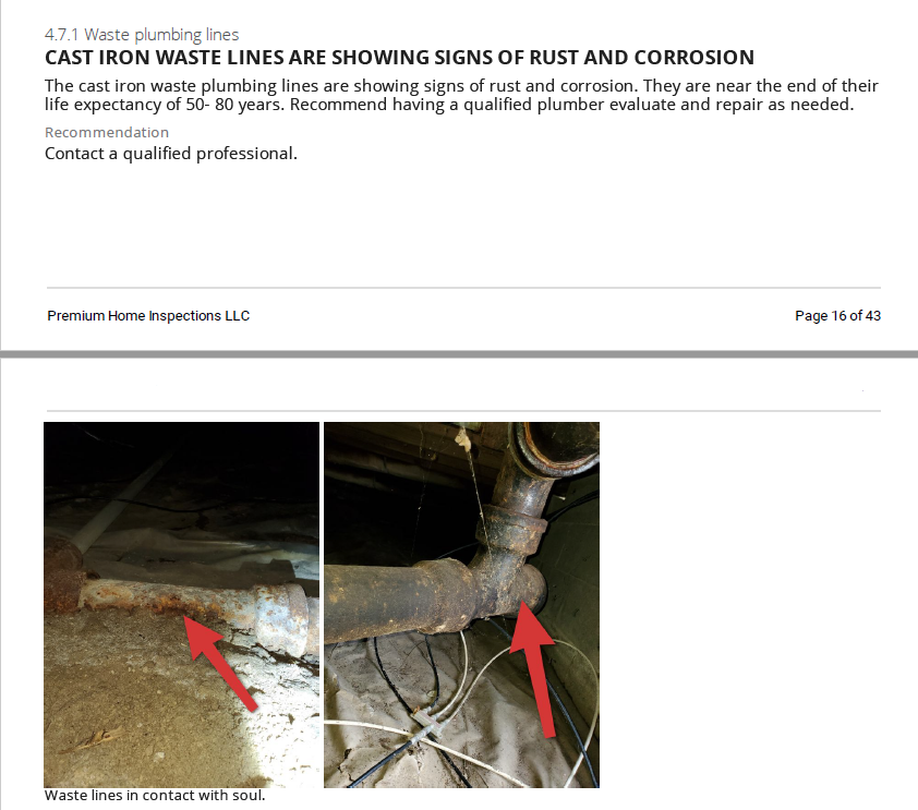 Sample Inspection Waste Lines